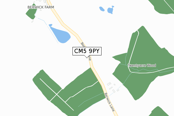 CM5 9PY map - large scale - OS Open Zoomstack (Ordnance Survey)