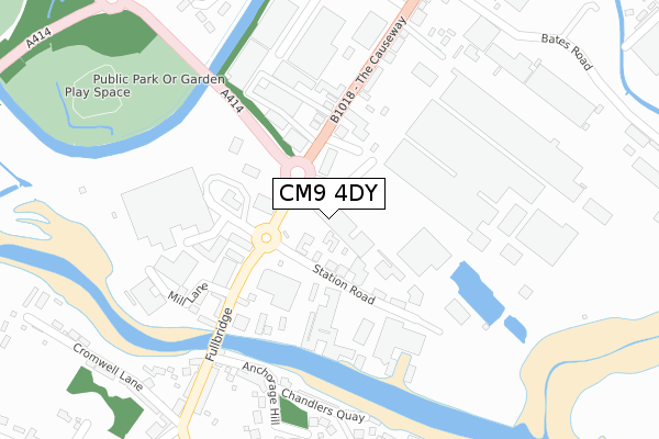 CM9 4DY map - large scale - OS Open Zoomstack (Ordnance Survey)