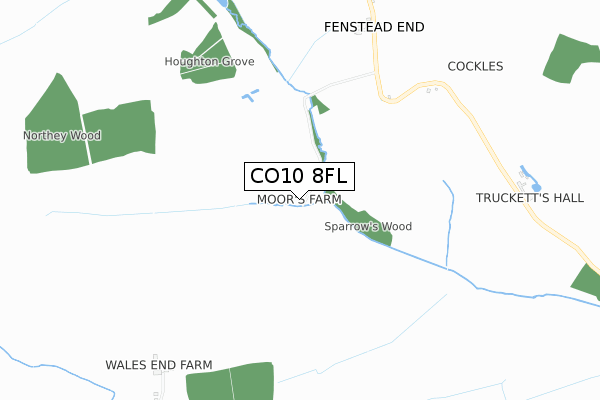 CO10 8FL map - small scale - OS Open Zoomstack (Ordnance Survey)