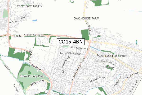 CO15 4BN map - small scale - OS Open Zoomstack (Ordnance Survey)