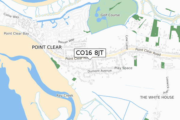 CO16 8JT map - small scale - OS Open Zoomstack (Ordnance Survey)