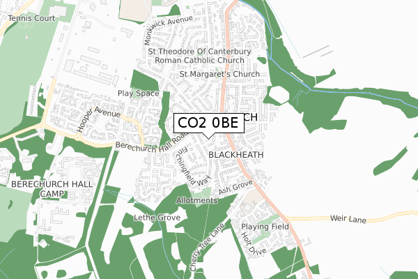 CO2 0BE map - small scale - OS Open Zoomstack (Ordnance Survey)