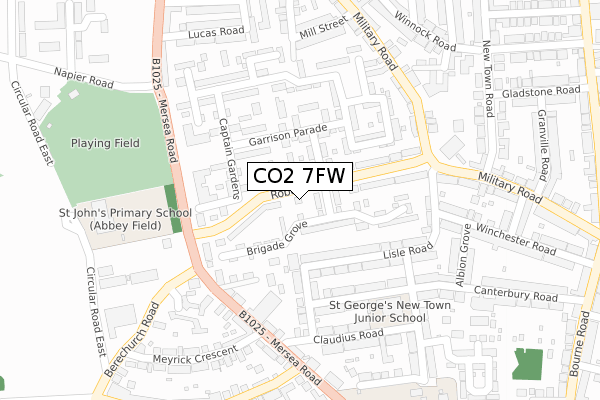 CO2 7FW map - large scale - OS Open Zoomstack (Ordnance Survey)