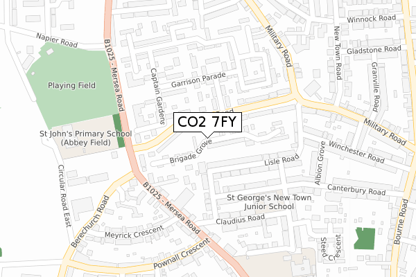 CO2 7FY map - large scale - OS Open Zoomstack (Ordnance Survey)