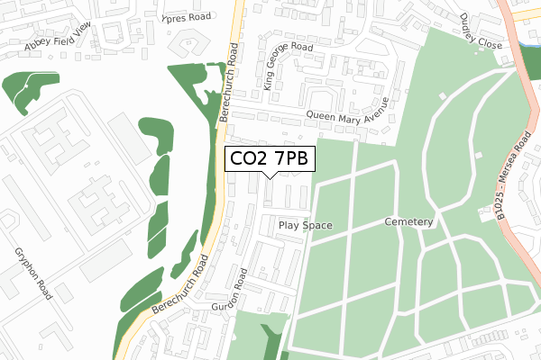 CO2 7PB map - large scale - OS Open Zoomstack (Ordnance Survey)