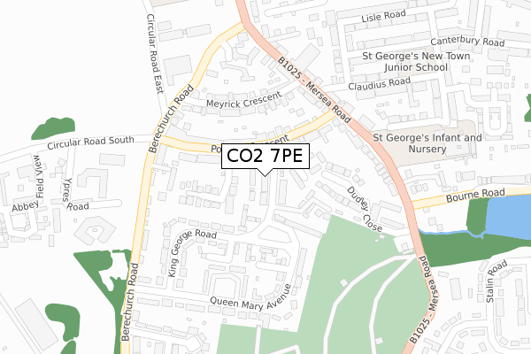 CO2 7PE map - large scale - OS Open Zoomstack (Ordnance Survey)