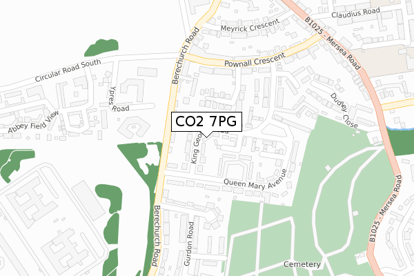 CO2 7PG map - large scale - OS Open Zoomstack (Ordnance Survey)