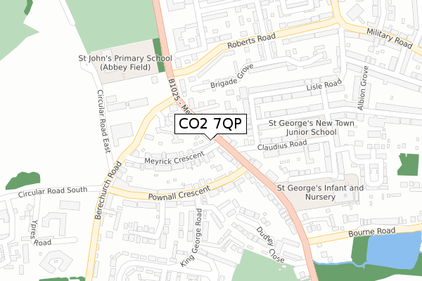 CO2 7QP map - large scale - OS Open Zoomstack (Ordnance Survey)