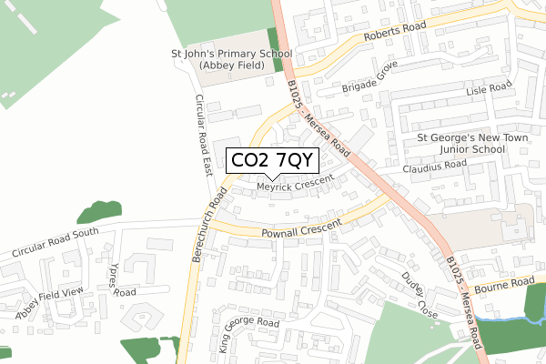 CO2 7QY map - large scale - OS Open Zoomstack (Ordnance Survey)