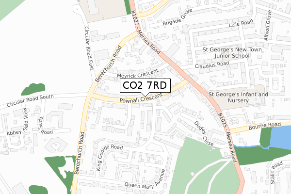 CO2 7RD map - large scale - OS Open Zoomstack (Ordnance Survey)