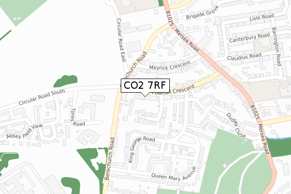 CO2 7RF map - large scale - OS Open Zoomstack (Ordnance Survey)