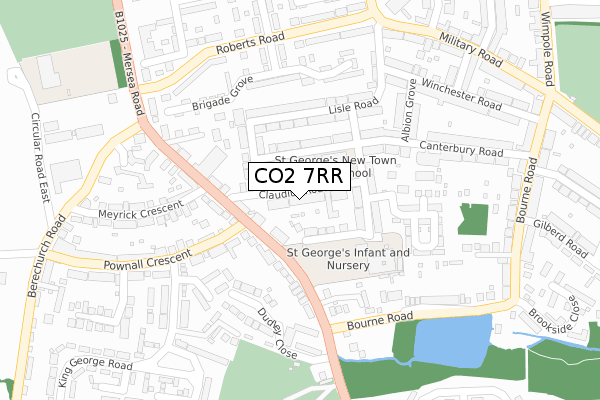 CO2 7RR map - large scale - OS Open Zoomstack (Ordnance Survey)