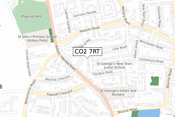 CO2 7RT map - large scale - OS Open Zoomstack (Ordnance Survey)