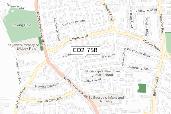 CO2 7SB map - large scale - OS Open Zoomstack (Ordnance Survey)