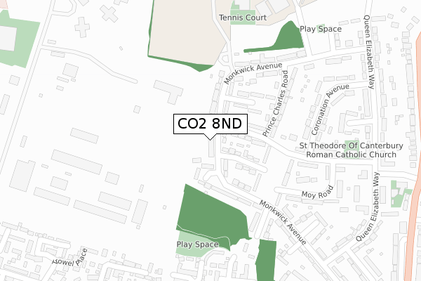 CO2 8ND map - large scale - OS Open Zoomstack (Ordnance Survey)