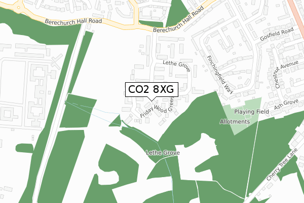 CO2 8XG map - large scale - OS Open Zoomstack (Ordnance Survey)