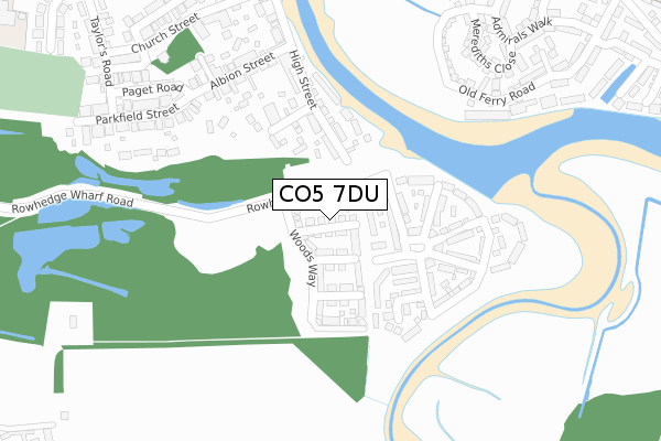 CO5 7DU map - large scale - OS Open Zoomstack (Ordnance Survey)