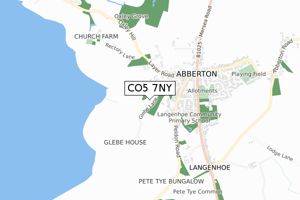 CO5 7NY map - small scale - OS Open Zoomstack (Ordnance Survey)