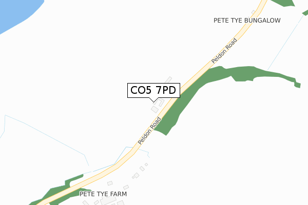 CO5 7PD map - large scale - OS Open Zoomstack (Ordnance Survey)