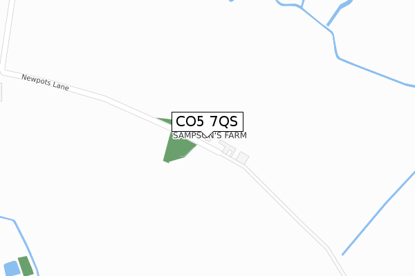 CO5 7QS map - large scale - OS Open Zoomstack (Ordnance Survey)