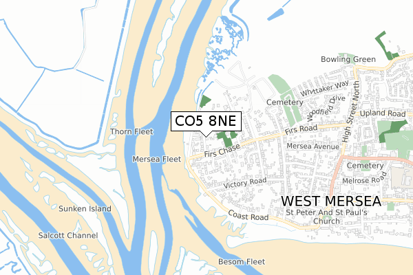 CO5 8NE map - small scale - OS Open Zoomstack (Ordnance Survey)