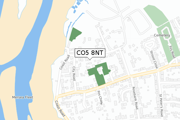 CO5 8NT map - large scale - OS Open Zoomstack (Ordnance Survey)