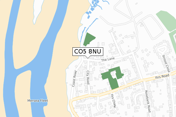 CO5 8NU map - large scale - OS Open Zoomstack (Ordnance Survey)