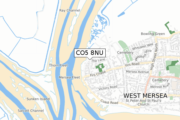 CO5 8NU map - small scale - OS Open Zoomstack (Ordnance Survey)