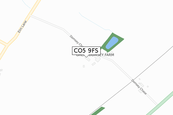 CO5 9FS map - large scale - OS Open Zoomstack (Ordnance Survey)