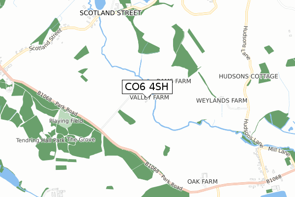 CO6 4SH map - small scale - OS Open Zoomstack (Ordnance Survey)