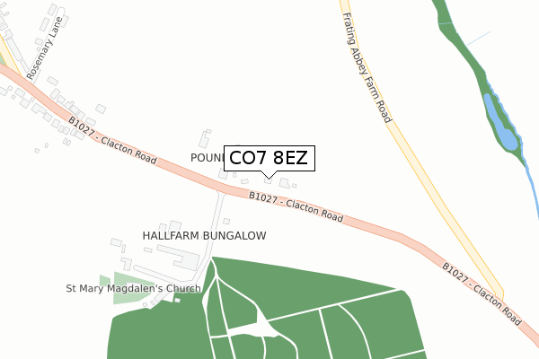 CO7 8EZ map - large scale - OS Open Zoomstack (Ordnance Survey)