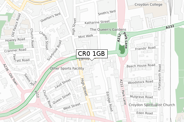 CR0 1GB map - large scale - OS Open Zoomstack (Ordnance Survey)