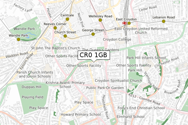 CR0 1GB map - small scale - OS Open Zoomstack (Ordnance Survey)