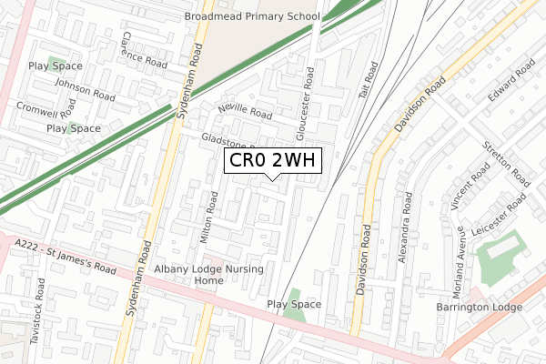 CR0 2WH map - large scale - OS Open Zoomstack (Ordnance Survey)