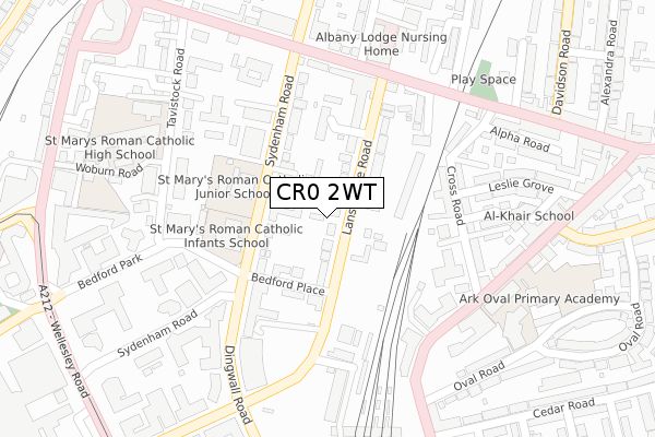 CR0 2WT map - large scale - OS Open Zoomstack (Ordnance Survey)