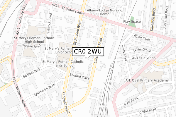 CR0 2WU map - large scale - OS Open Zoomstack (Ordnance Survey)