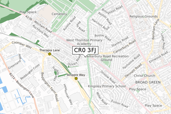 CR0 3FJ map - small scale - OS Open Zoomstack (Ordnance Survey)