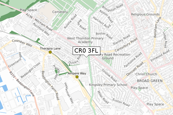 CR0 3FL map - small scale - OS Open Zoomstack (Ordnance Survey)