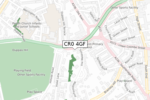 CR0 4GF map - large scale - OS Open Zoomstack (Ordnance Survey)