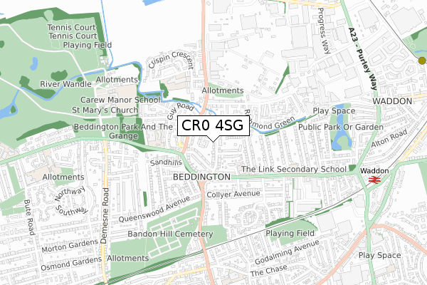 CR0 4SG map - small scale - OS Open Zoomstack (Ordnance Survey)