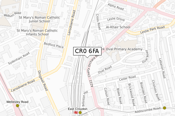 CR0 6FA map - large scale - OS Open Zoomstack (Ordnance Survey)