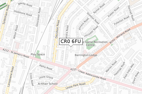 CR0 6FU map - large scale - OS Open Zoomstack (Ordnance Survey)