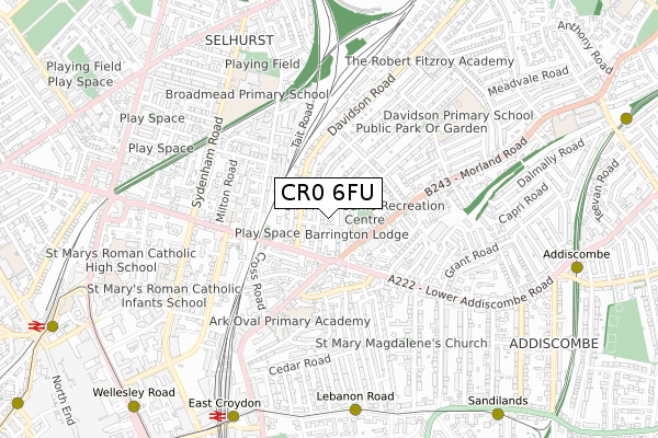 CR0 6FU map - small scale - OS Open Zoomstack (Ordnance Survey)