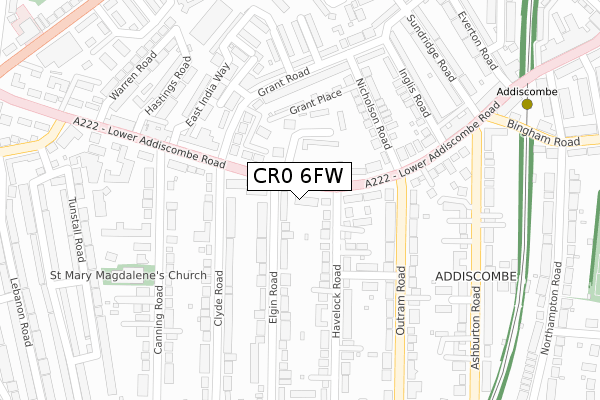 CR0 6FW map - large scale - OS Open Zoomstack (Ordnance Survey)