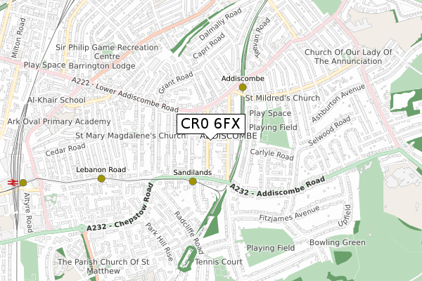 CR0 6FX map - small scale - OS Open Zoomstack (Ordnance Survey)