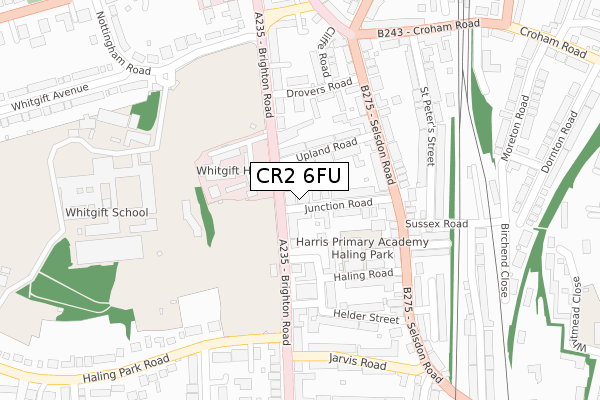 CR2 6FU map - large scale - OS Open Zoomstack (Ordnance Survey)