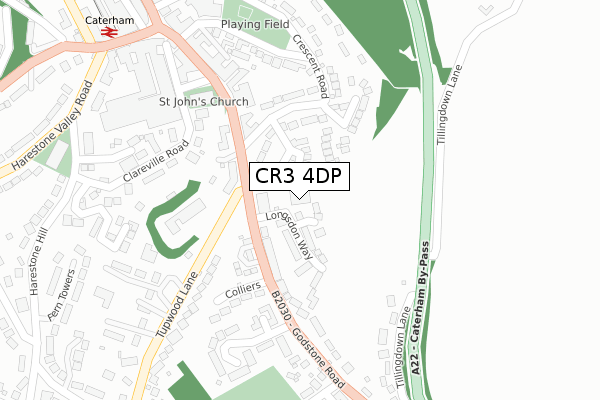 CR3 4DP map - large scale - OS Open Zoomstack (Ordnance Survey)