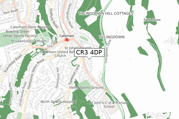 CR3 4DP map - small scale - OS Open Zoomstack (Ordnance Survey)