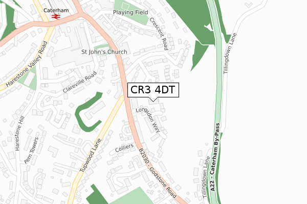 CR3 4DT map - large scale - OS Open Zoomstack (Ordnance Survey)