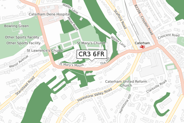 CR3 6FR map - large scale - OS Open Zoomstack (Ordnance Survey)